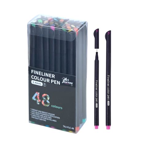 The Art Journey Fineliner 48 Colour Pens Set - 0.4mm Fine Tip Image