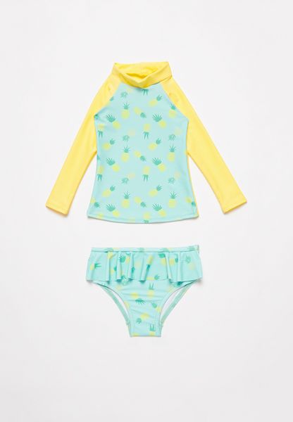 Kid's POP CANDY Pineapple 2 piece swimsuit - aqua