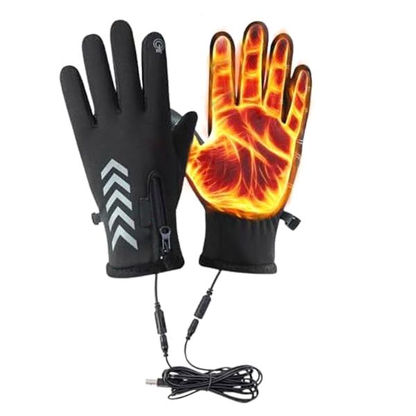 Anti-Slip Heating Motorcycle Gloves Windproof Heating Work Gloves - XL