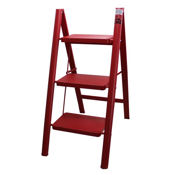 LMA 3 Step Horseshoe Home and Office Steel Folding Ladder - 150Kg Capacity