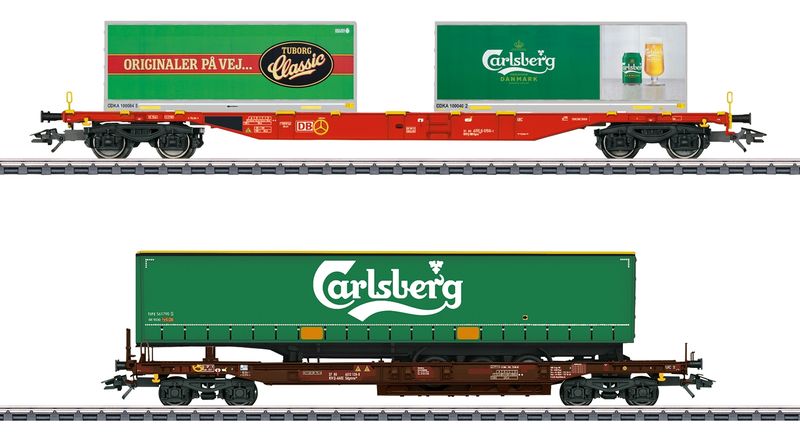 Marklin HO "Carlsberg und Tuborg" Combination Load Service Freight Wagons