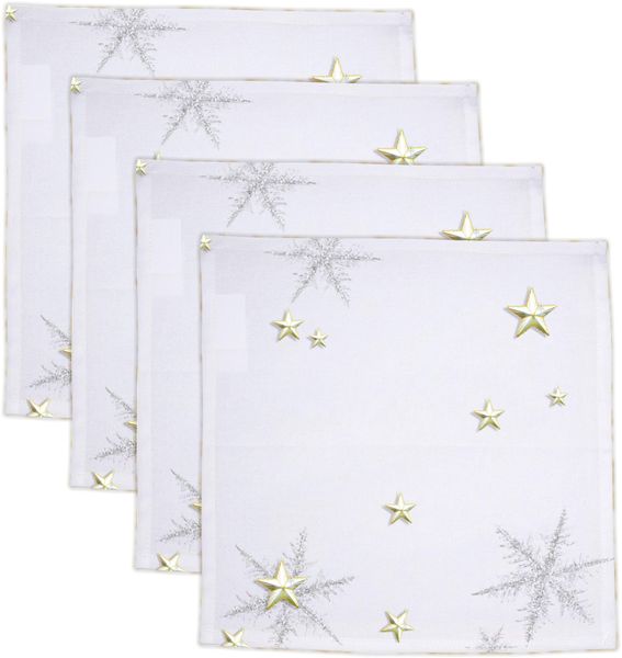 Pappa Joe - Printed Cloth Serviettes - Napkins - Delicate Snowflakes