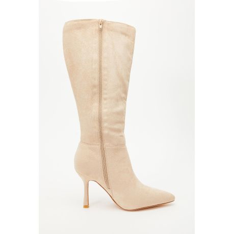 Beige suede knee high boots on sale