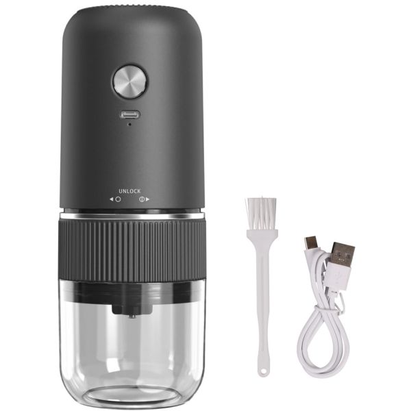 Adjustable Coffee Bean Grinder, Portable Electric Coffee Grinder - Black