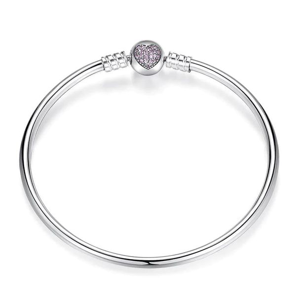 Pink Cubic Zirconia Heart Bangle