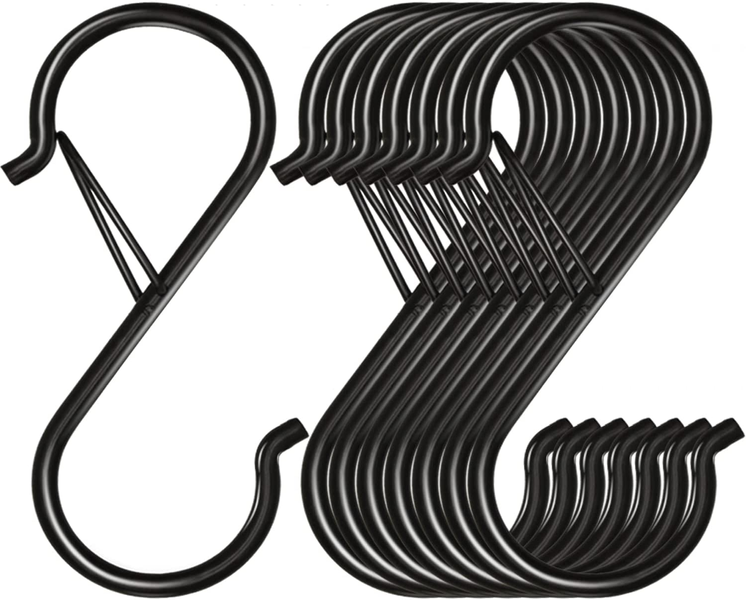 8 Pc S Hooks for Hanging 3.5 Inch Heavy Duty Metal S Hooks w/Safety Buckle