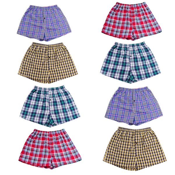 8 x Boys Boxer Shorts 100% Cotton Woven Underwear Boxer For Boy &amp; Teenagers