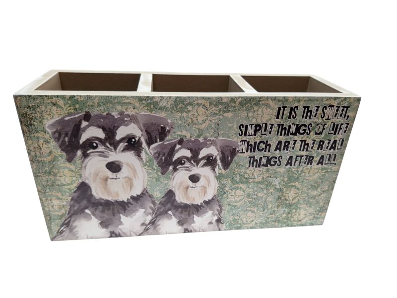 Cutlery/Stationary Holder - Sweet and Cute Black and White Schnauzers