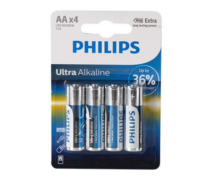 Philips Ultra Alkaline AA Batteries 1.5V 4 Pack