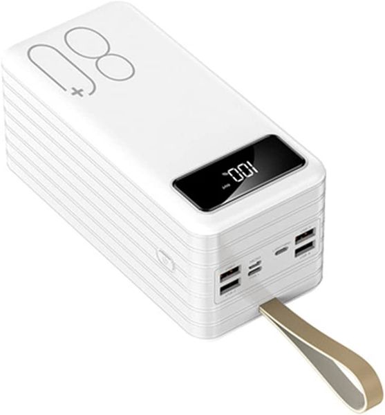 80000mah Large Capacity Multifunctional Power Bank with 3 Cables LED Light