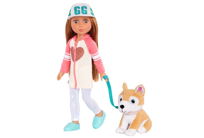 Glitter Girls 14 Inch Doll Tavi with Pet Nougat Brown Hair