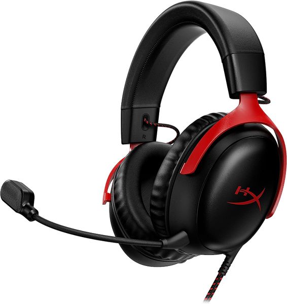 HyperX Cloud III - Wired Gaming Headset, PC, PS5, Xbox Black/Red