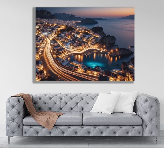 0126 City By The Beach Canvas Wall Art