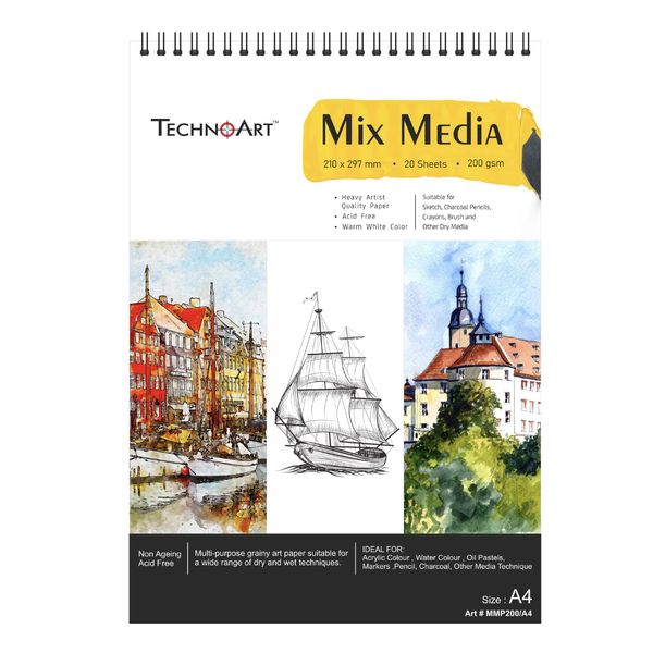 TechnoArt Wiro Mix Media Pad - A4 - 200gsm - 20 Sheets
