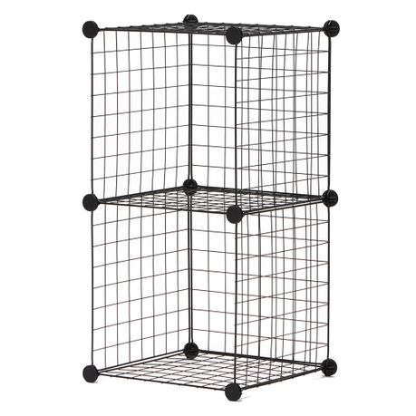 Gretmol Modular Wire Storage Cubes, Cube Grid Wire Storage Shelves Black