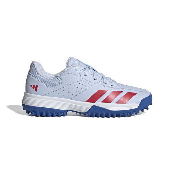 adidas Junior Howzat Spikeless Cricket Shoes - Crystal Sky/Pure Ruby