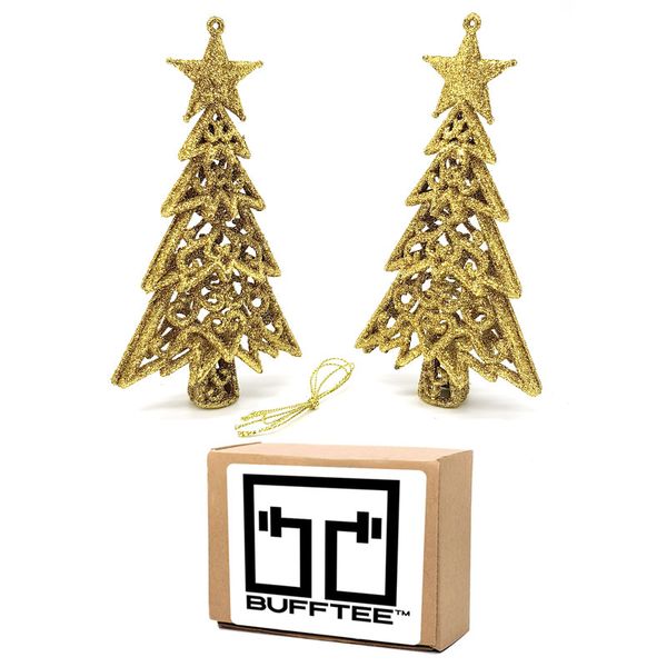 Bufftee Christmas Tree Star 2 in 1 Bauble &amp; Christmas Star - 2pc Red Dust