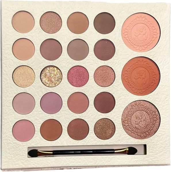 23-Color Cream Eyeshadow Palette, Waterproof, Highlighter &amp; Blush