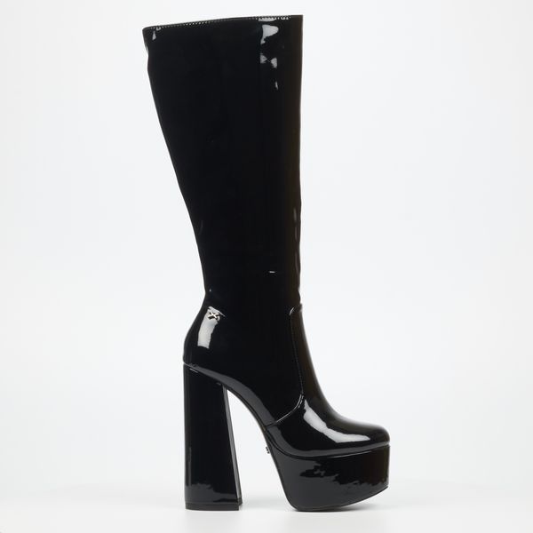 Rock &amp; Co Oath 1 Women Patent High Heel Long Boots - Black