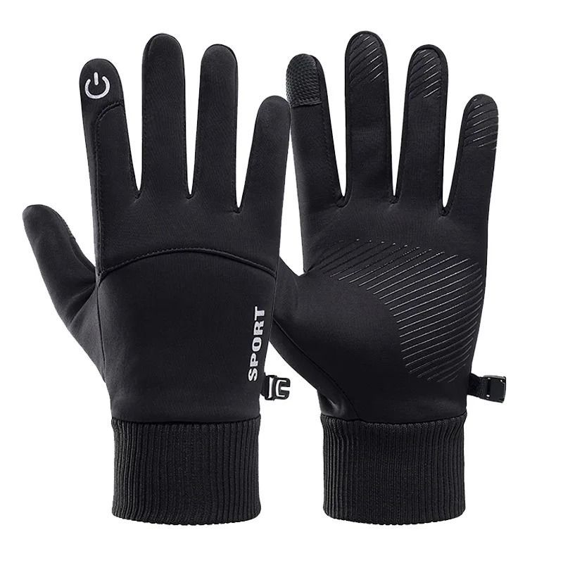 Men's Winter Warm Touch Screen Outdoor Sports Black Gloves