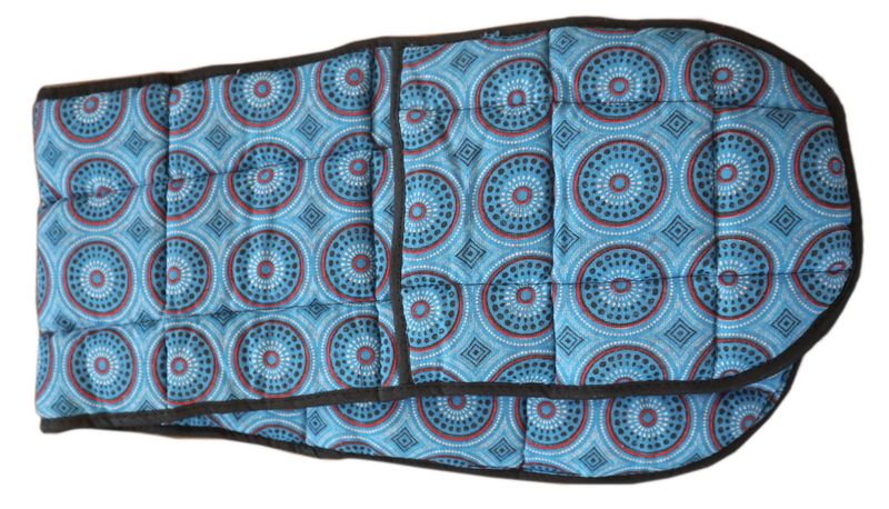 Oven Mitt / Hot Pot Holder Blue/Red- Double
