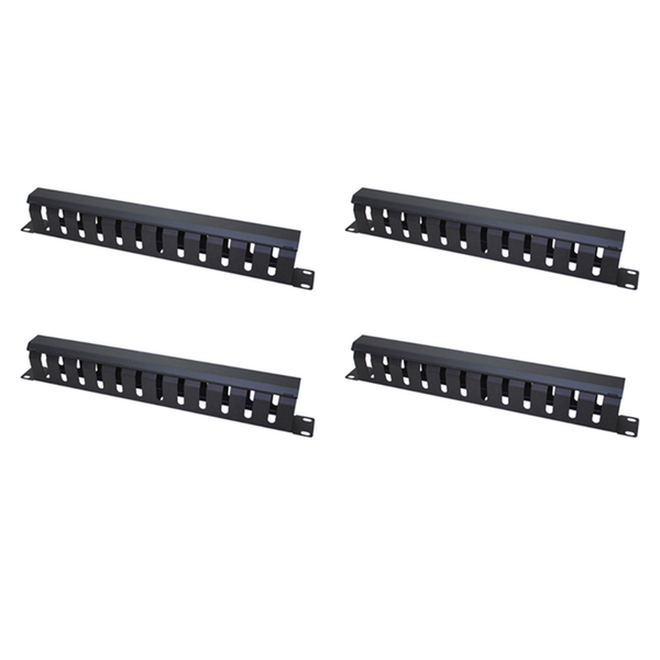 1U 19 Inch Server Rack 12 Slot Finger Duct Wire Organizer With Cover