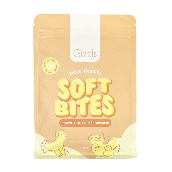 Gizzls - Peanut Butter &amp; Banana Soft Dog Treats 300g