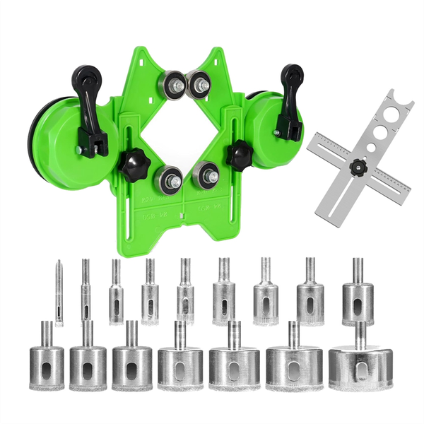 Diamond Hole Saw Kit 16 Pcs Tile Saw Drill Bits Set Compatible with None