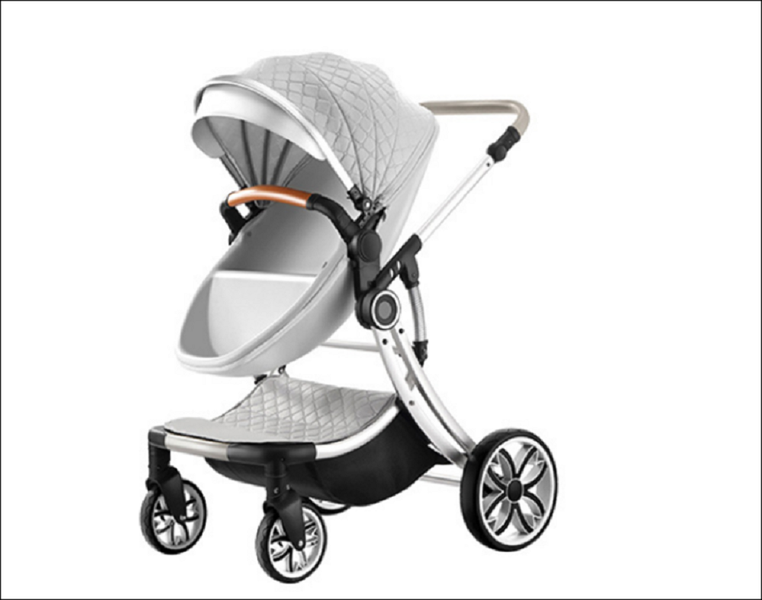 Luxury Egg Shell Strollers Baby Pram 2 in 1 Grey