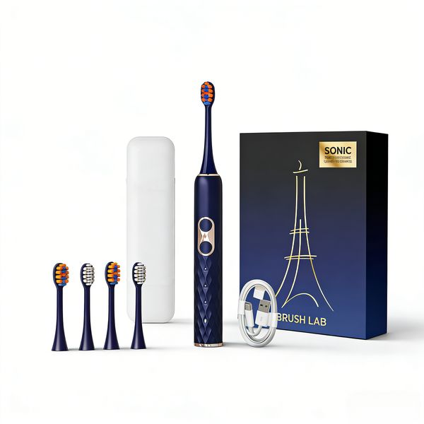 Sonic Electric Toothbrush, 5 Modes, 5 Replacement Heads &amp; Travel Case