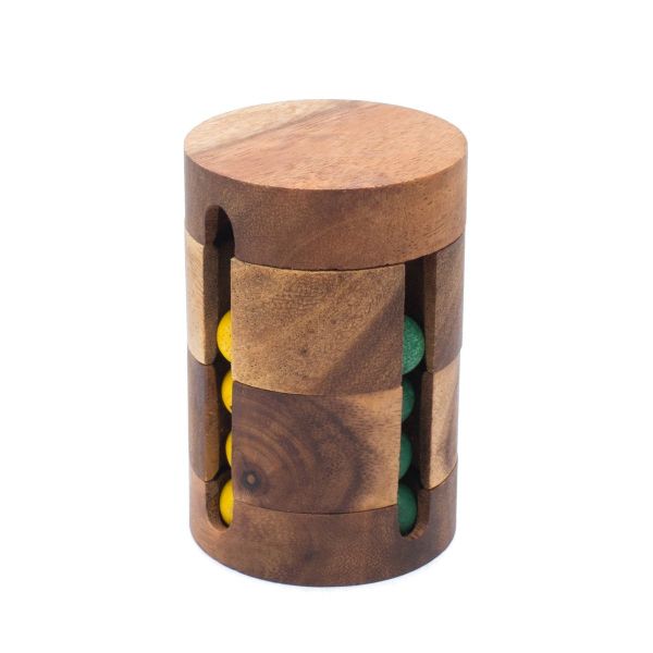Spinning Drum - Wooden Alignment Puzzle / Lock Brainteaser, Hardwood