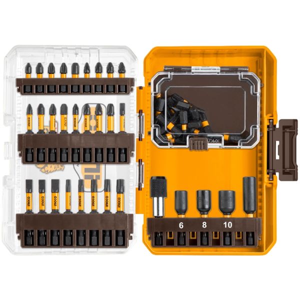 Ingco - Impact-Rated Screwdriver Bit Set - 51-Piece