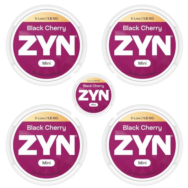 Zyn Mini Nicotine Pouches - Black Cherry 1.5mg - 5 Pack (75 Pouches)