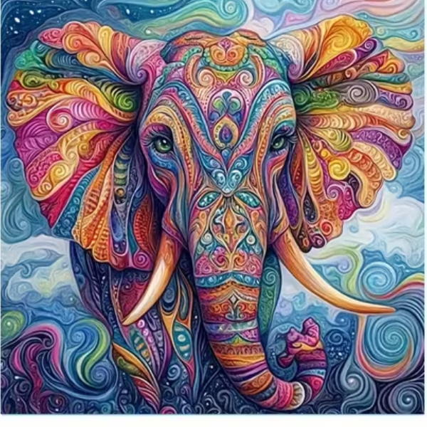Majestic Elephant Diamond Dot Painting Kit - 30 x 30cm
