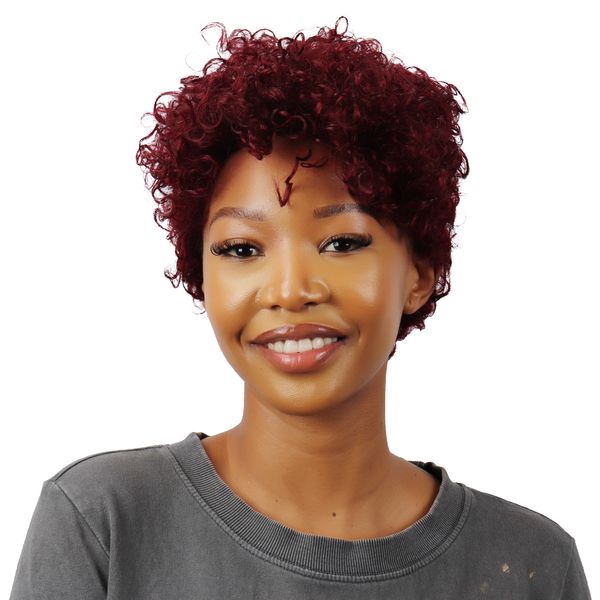 Joedir Brazilian Human Hair Pixie Cut Hair Wig 99J