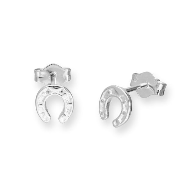Jewellery Box - Sterling Silver Lucky Horseshoe Stud Earrings