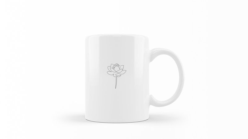 Designer Line Art Coffee Mug - Abstract Flower 22