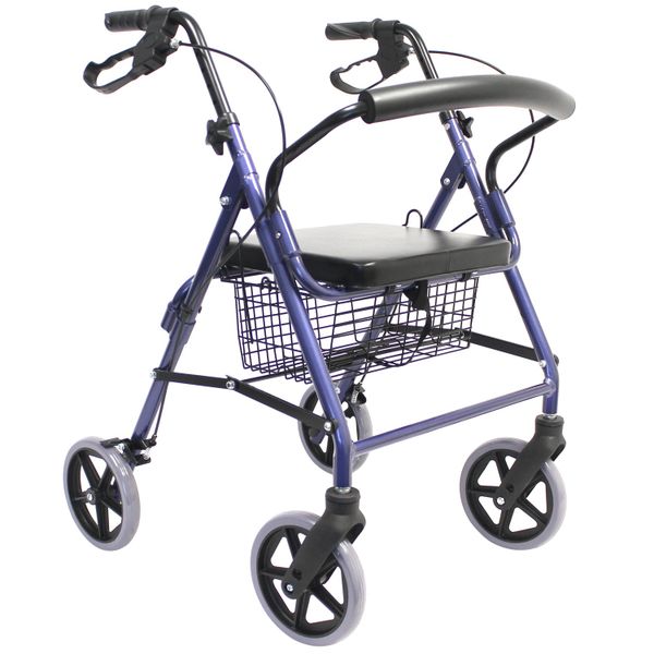 Rollator with Loop Brakes, 8-inch Wheels, and Aluminium Frame