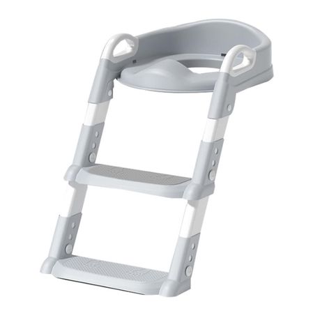 Foldable Children Potty Training Toilet Seat Ladder Step Without PU -Grey Image