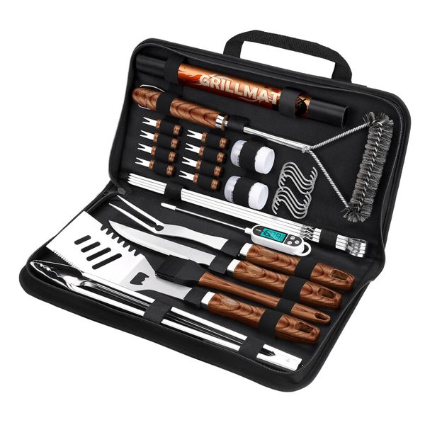 31Pieces BBQ Grill Tools Set Stainless Steel Heavy Duty Kit with Bag