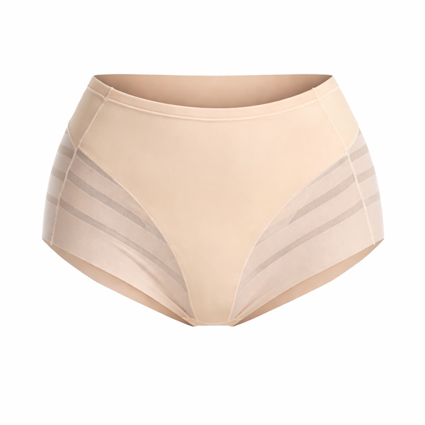 Silk High Elastic Mid-Waist Women's Underwear - Beige