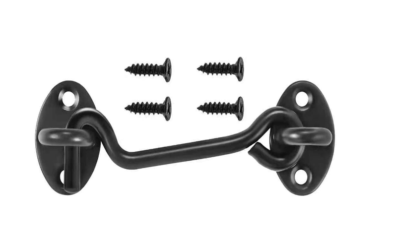 Privacy Hook and Eye Latch Easy Lock 4in Barn Door Latch Gate Cabin Latch