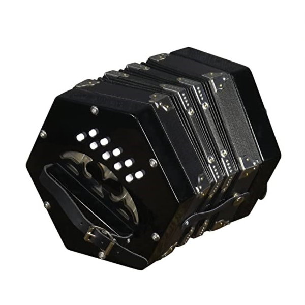 Black Concertina 20 Hole with Hard Carry Case
