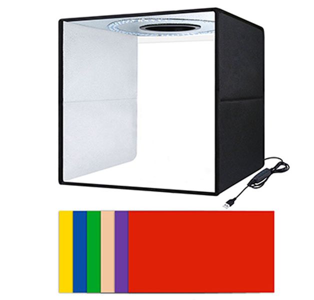 Folding Portable Shooting Tent Box 40 X 40 X 40cm with Ring Light