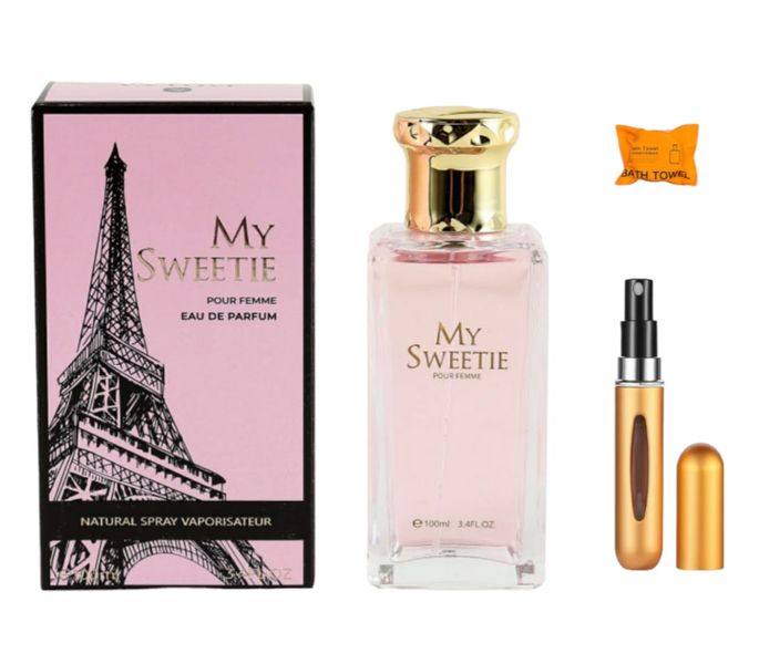My Sweetie Perfume Pour Femme &amp; Mini Perfume Bottle &amp; Compressed Towel