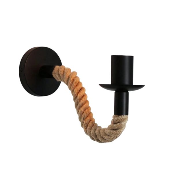 Vintage Iron Wall Light Fixture - Black
