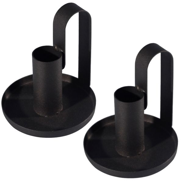 Home Decor Vintage Old School Candlestick Anti-Drip Candle Holder Set of 2