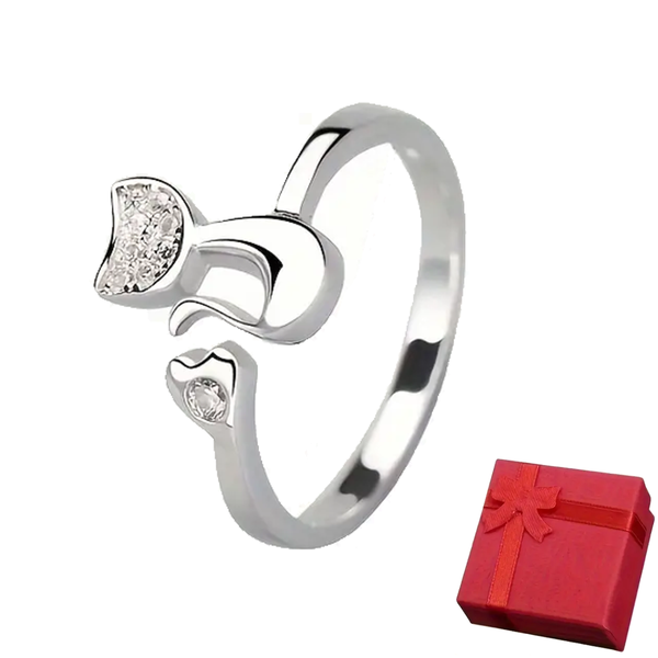 Cute &amp; Elegant Adjustable Cat Ring Open-end for women- FDJR3