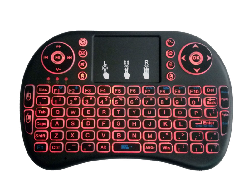 2.4G wireless mini touchpad keyboard, 7-color rainbow RGB backlight