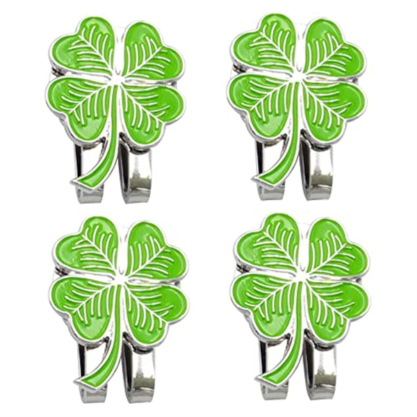 Golf hat clip, four-leaf with magnetic detachable hat clip